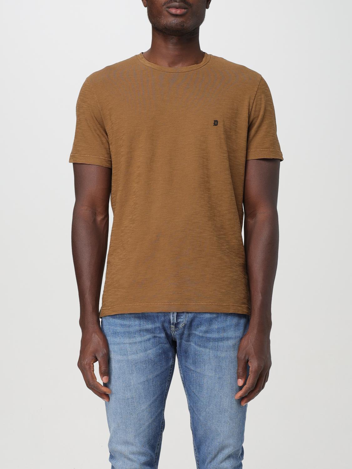 Shop Dondup T-shirt  Men Color Brown In Braun