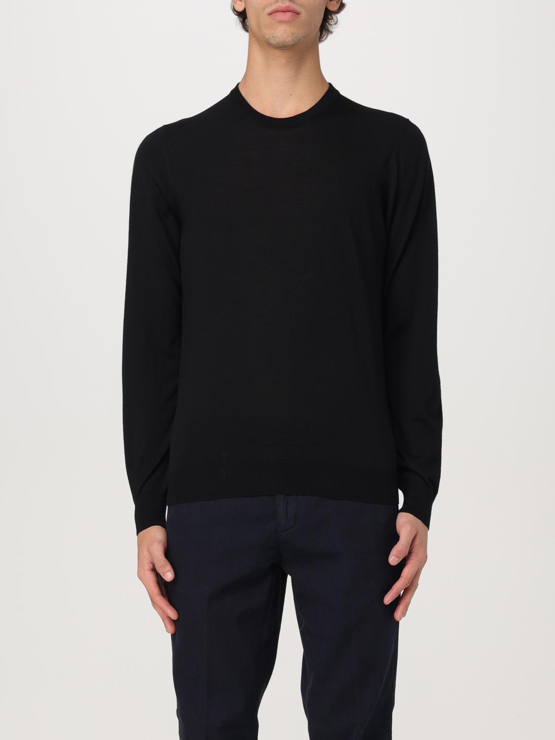 Drumohr Round Neck Long-sleeved Sweater In Schwarz