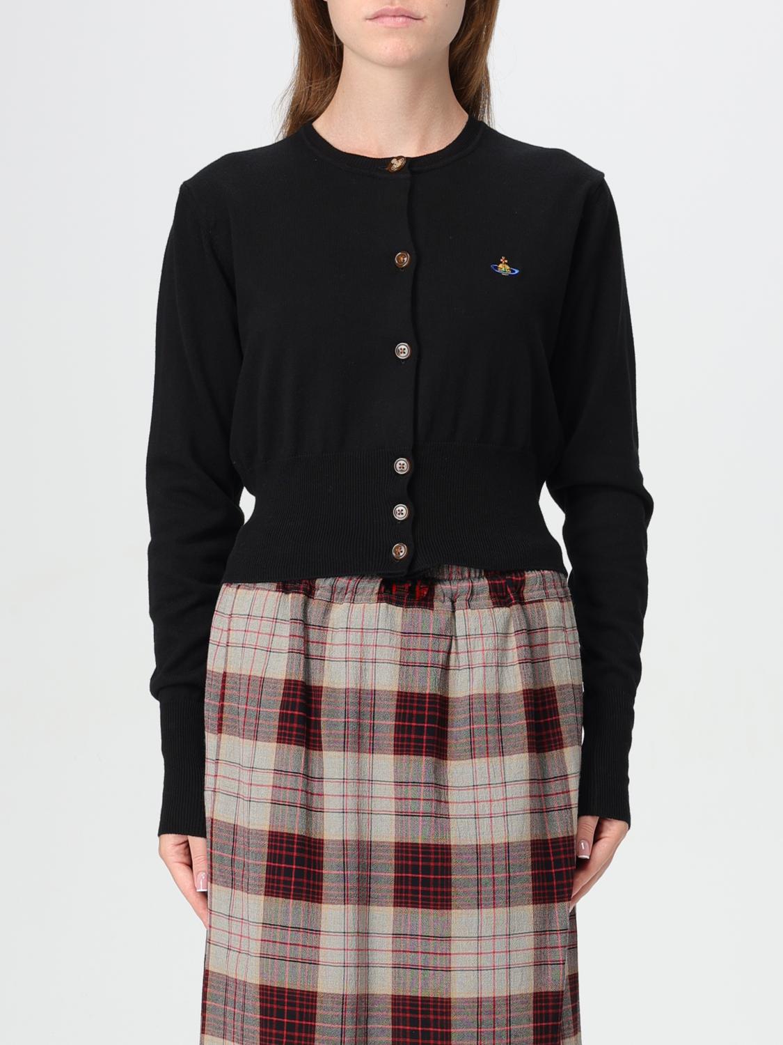 Vivienne Westwood Orb-embroidered Cropped Cardigan In Schwarz
