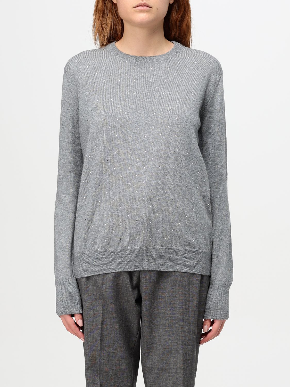 Shop Fabiana Filippi Sweater  Woman Color Grey In Grau