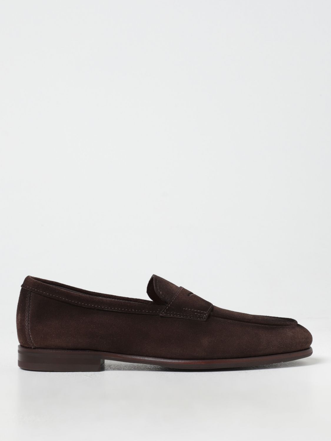 Shop Santoni Loafers  Men Color Brown In Braun