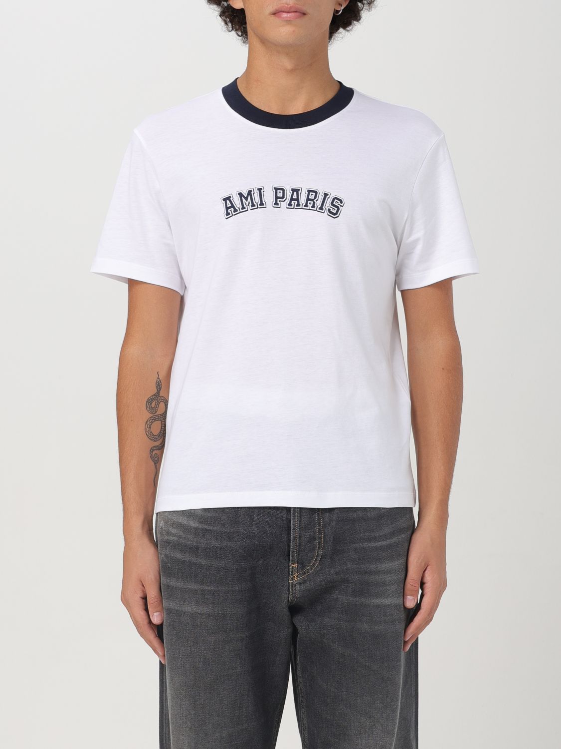 Shop Ami Alexandre Mattiussi T-shirt Ami Paris Men Color White In Weiss