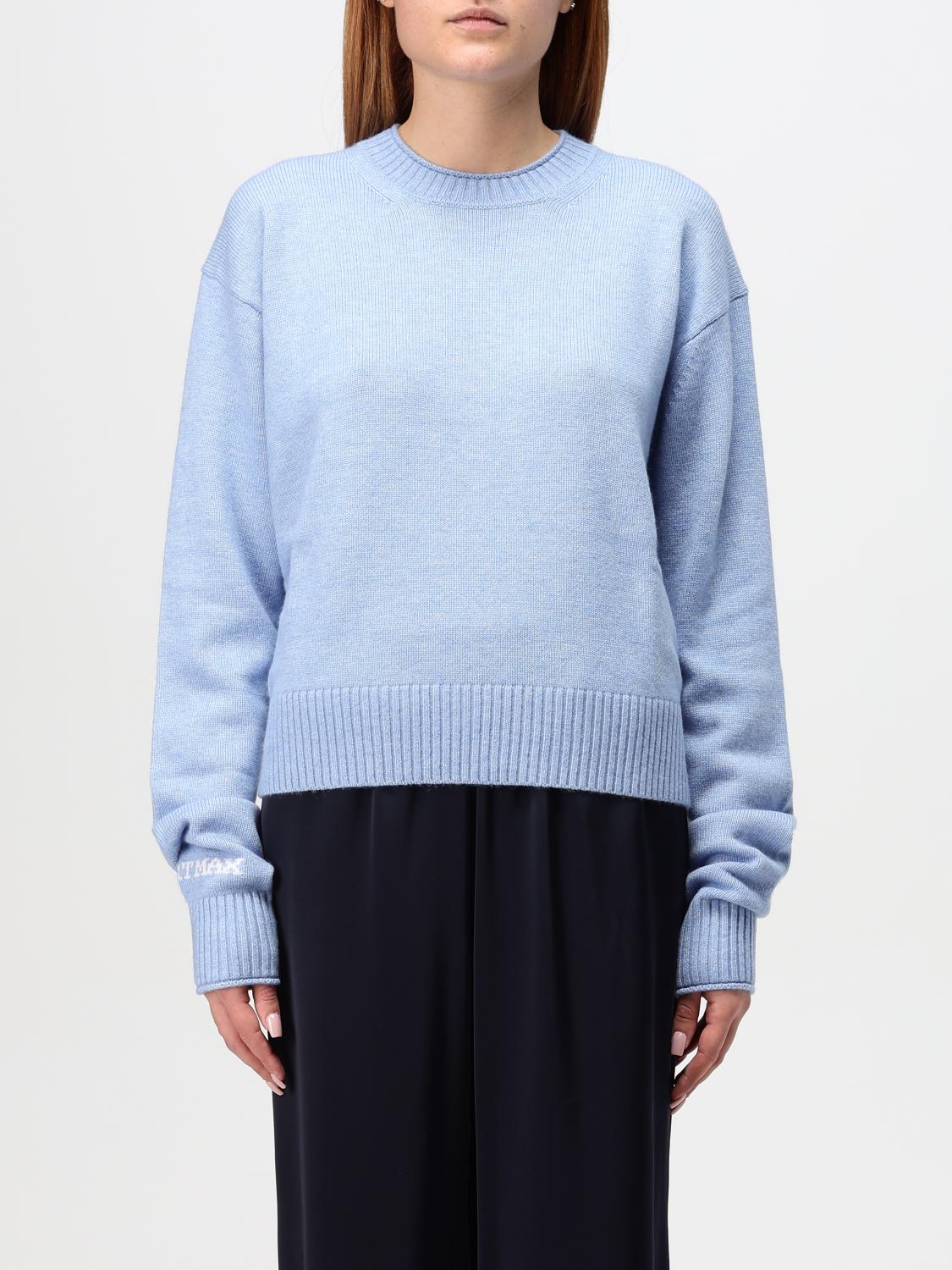 Shop Sportmax Sweater  Woman Color Gnawed Blue In Hellblau