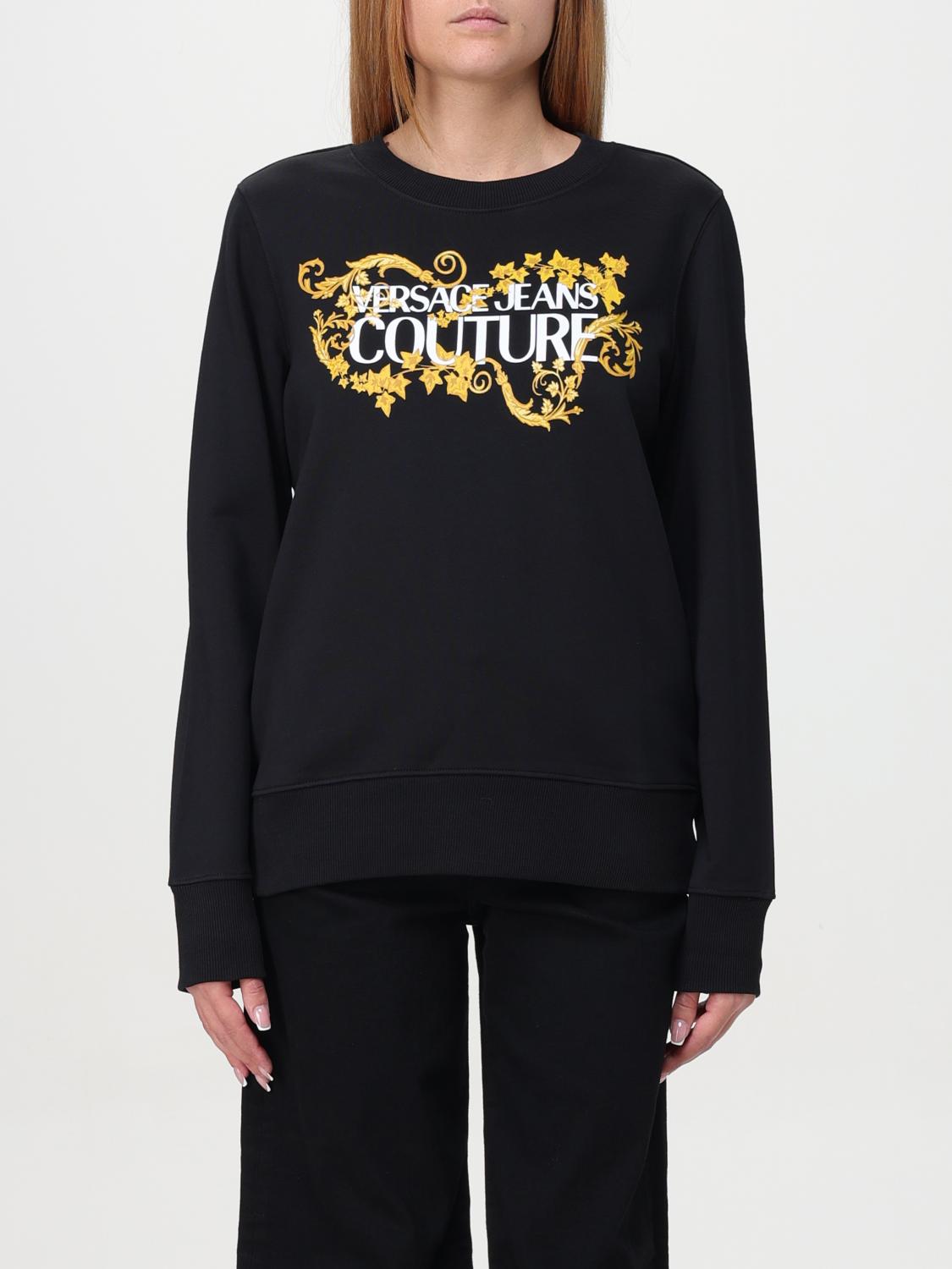 Shop Versace Jeans Couture Sweatshirt  Woman Color Black In 黑色