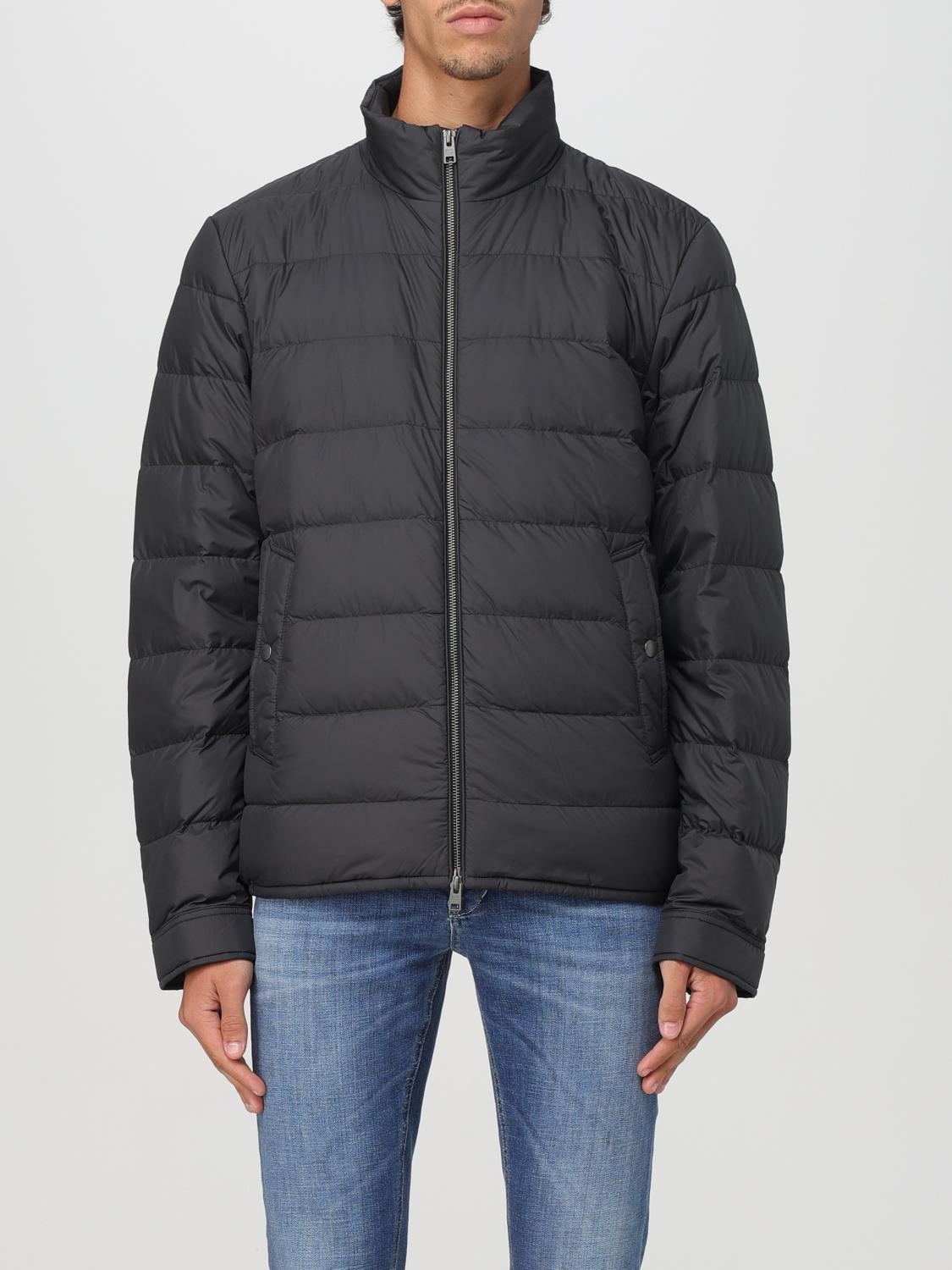 Woolrich Quilted Coat With High Collar And Zipper Closure In Schwarz