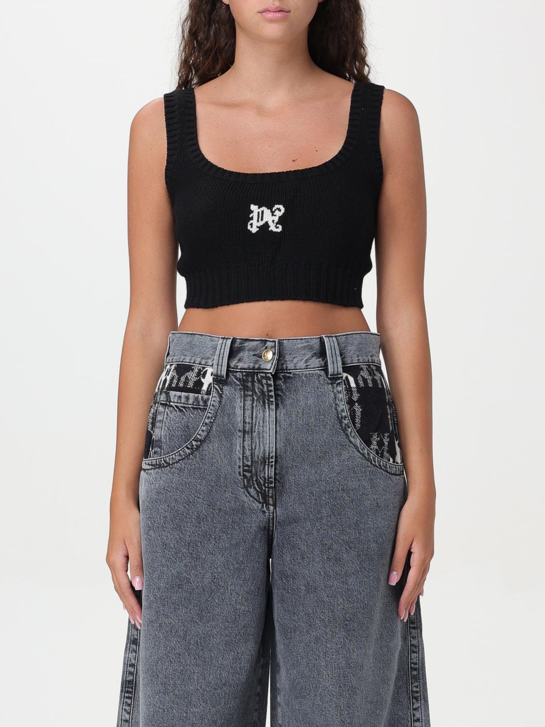 Shop Palm Angels Top  Woman Color Black