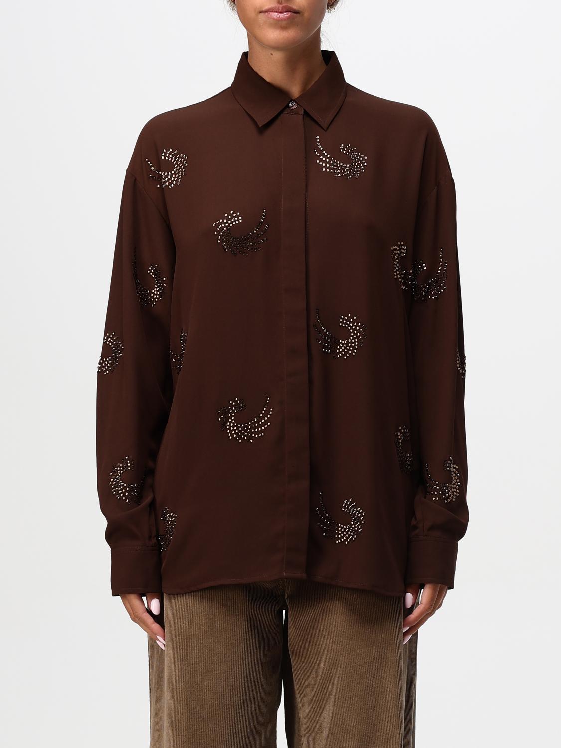 Shop Pinko Shirt  Woman Color Brown In Braun