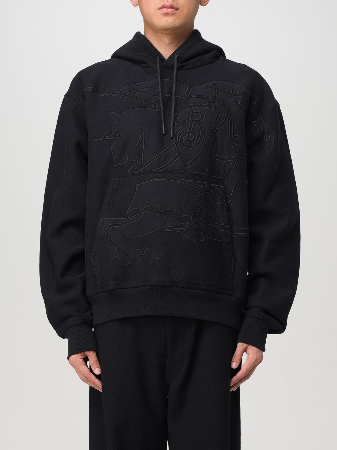 Shop Burberry Sweatshirt  Men Color Black In Schwarz