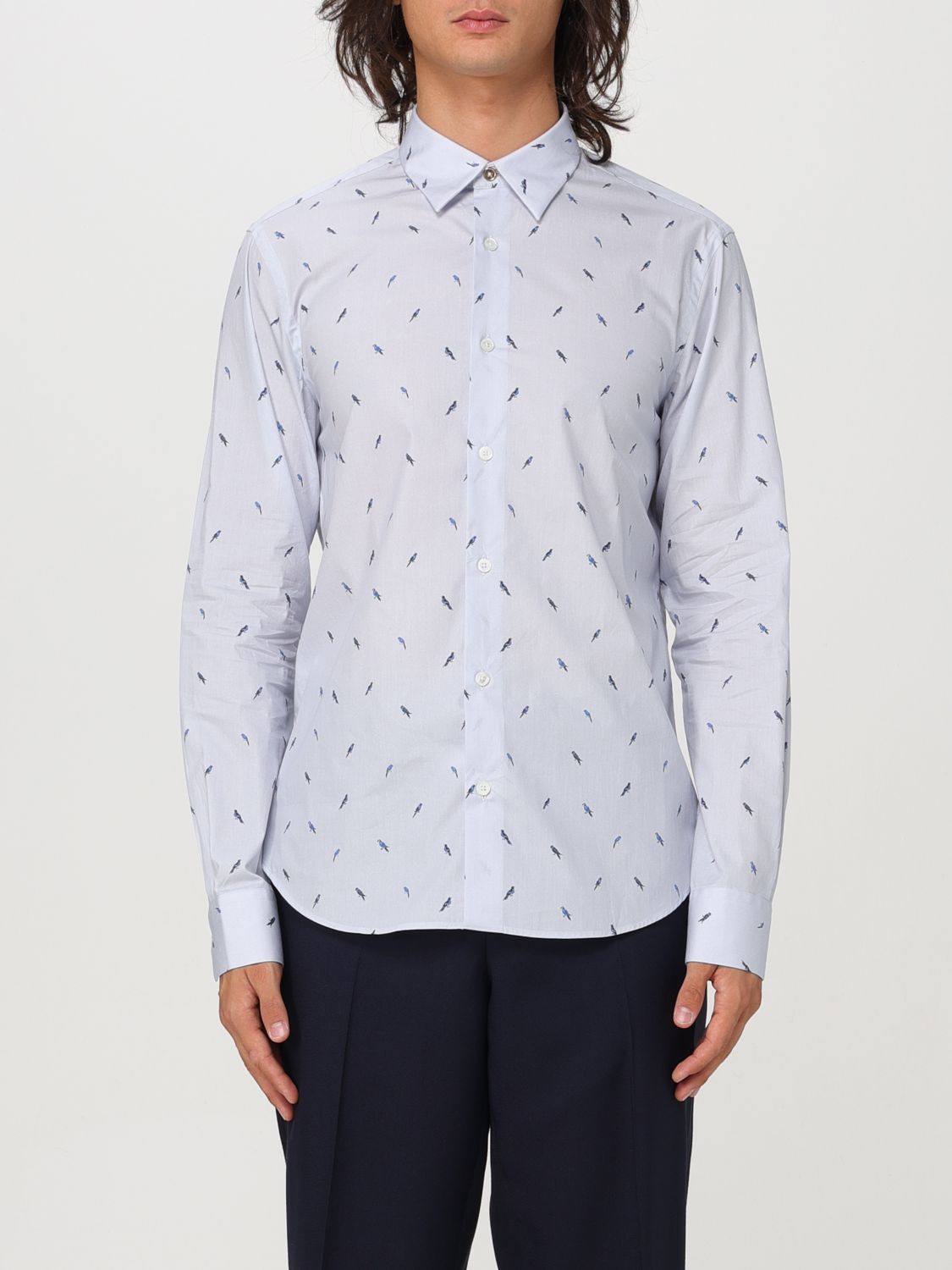 Shop Paul Smith Shirt  Men Color Gnawed Blue In Hellblau