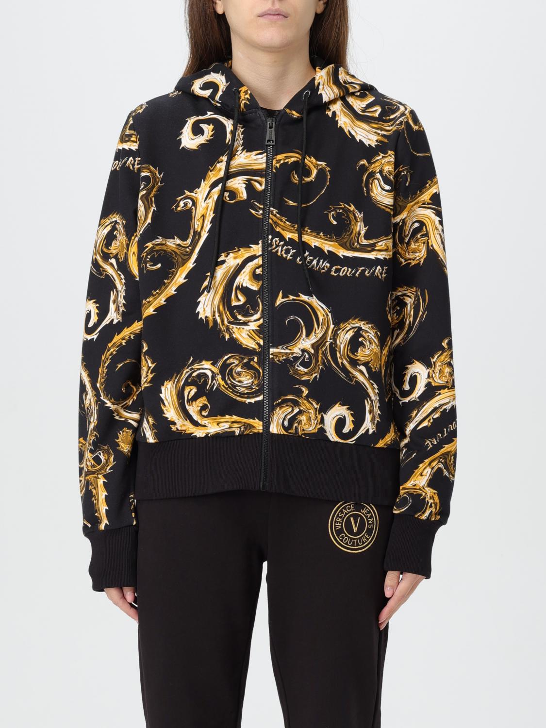 Versace Jeans Couture Black And Gold Casual Jacket In Schwarz