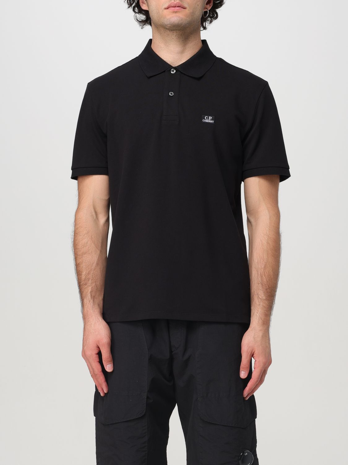 Shop C.p. Company Polo Shirt  Men Color Black 2 In Schwarz 2