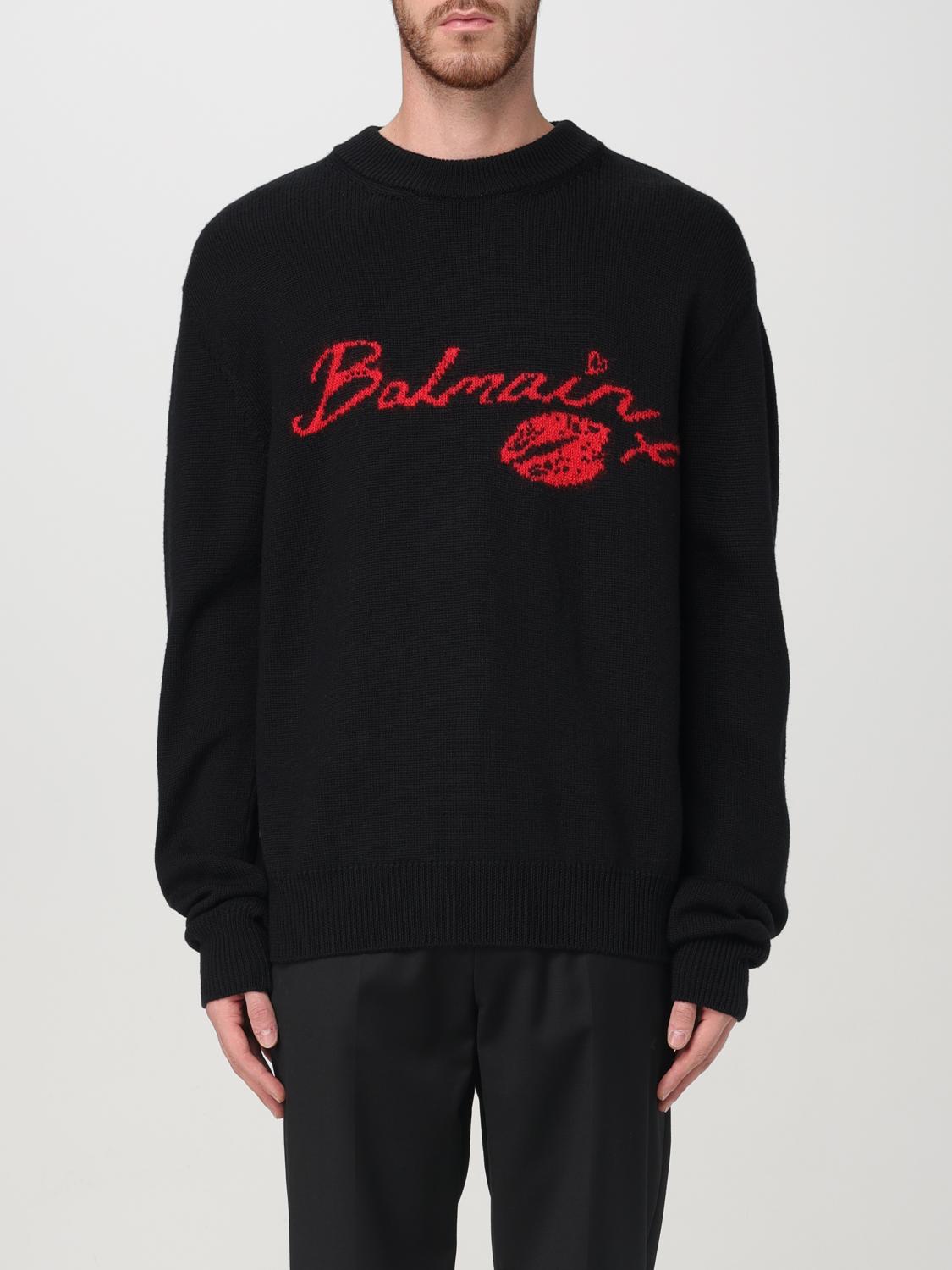 Shop Balmain Sweater Men Color Black In 黑色