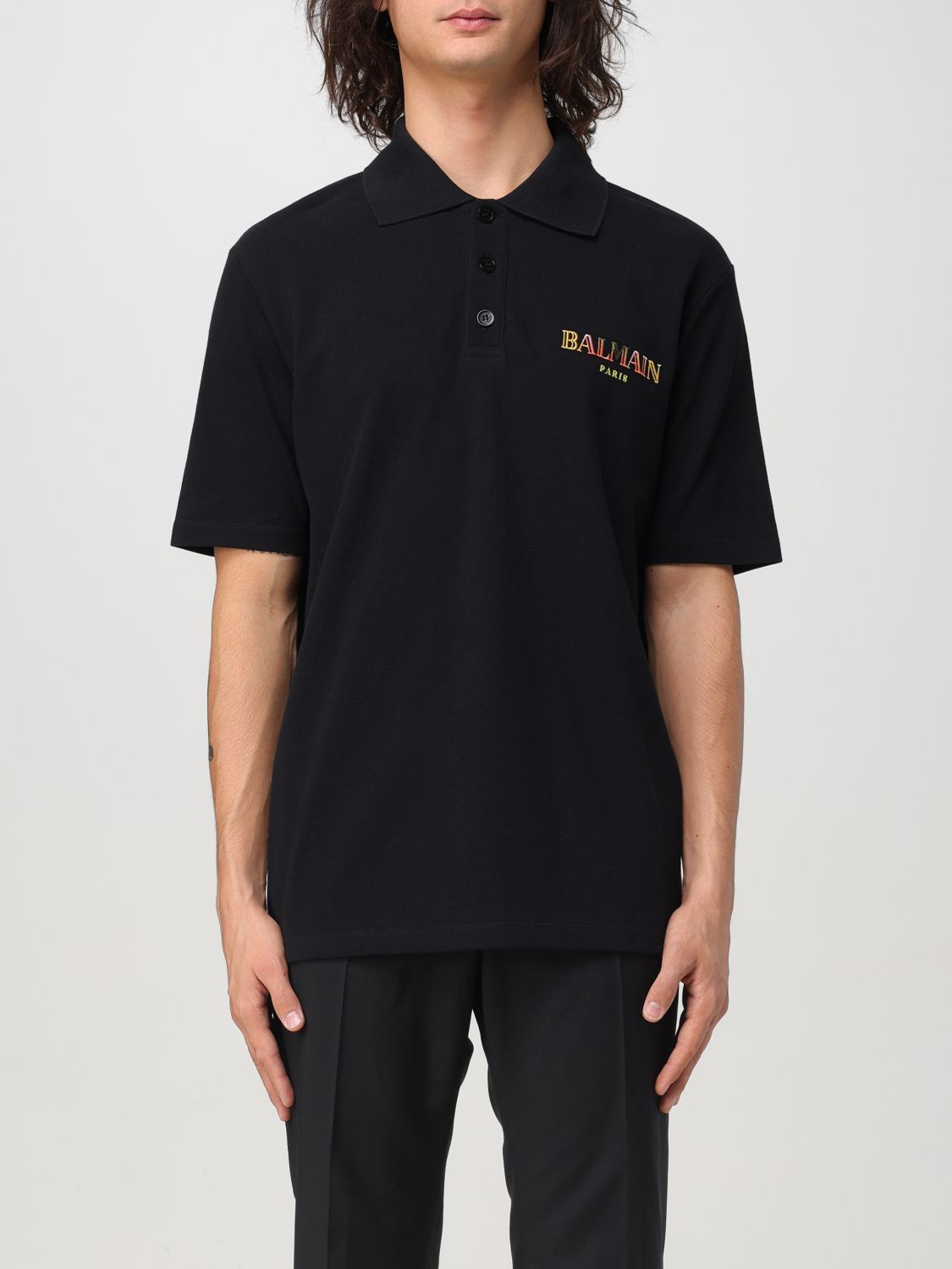 Balmain Polo Shirt  Men Color Black In 黑色