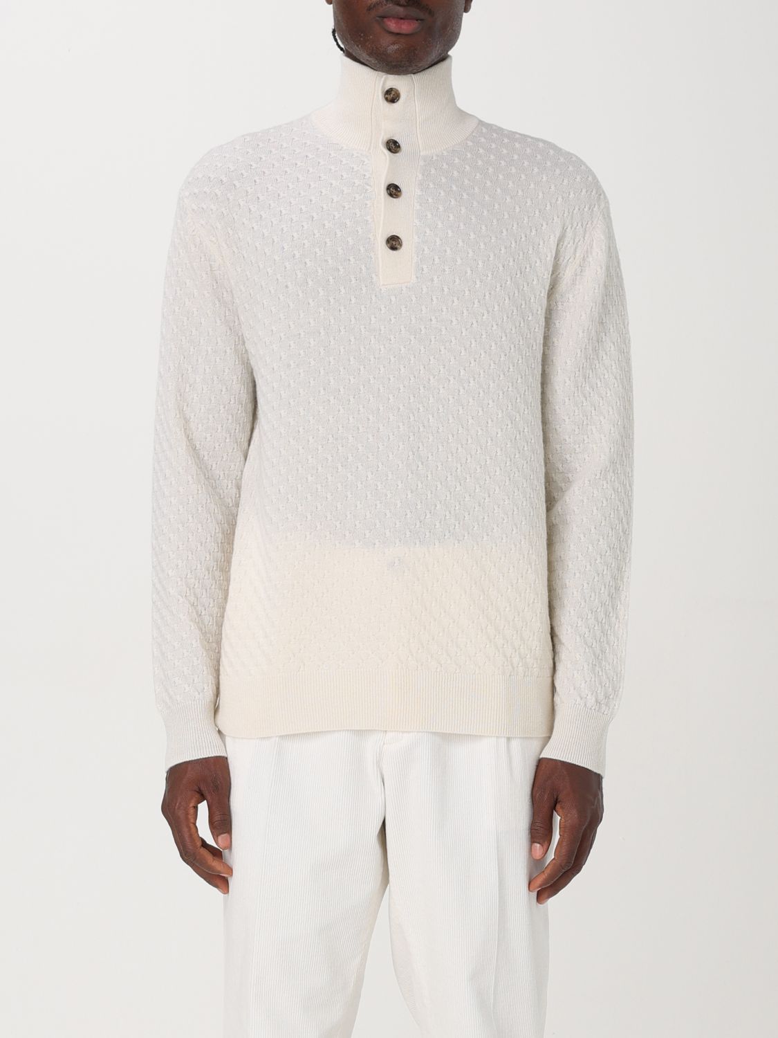 Shop Paolo Pecora Sweater  Men Color Yellow Cream