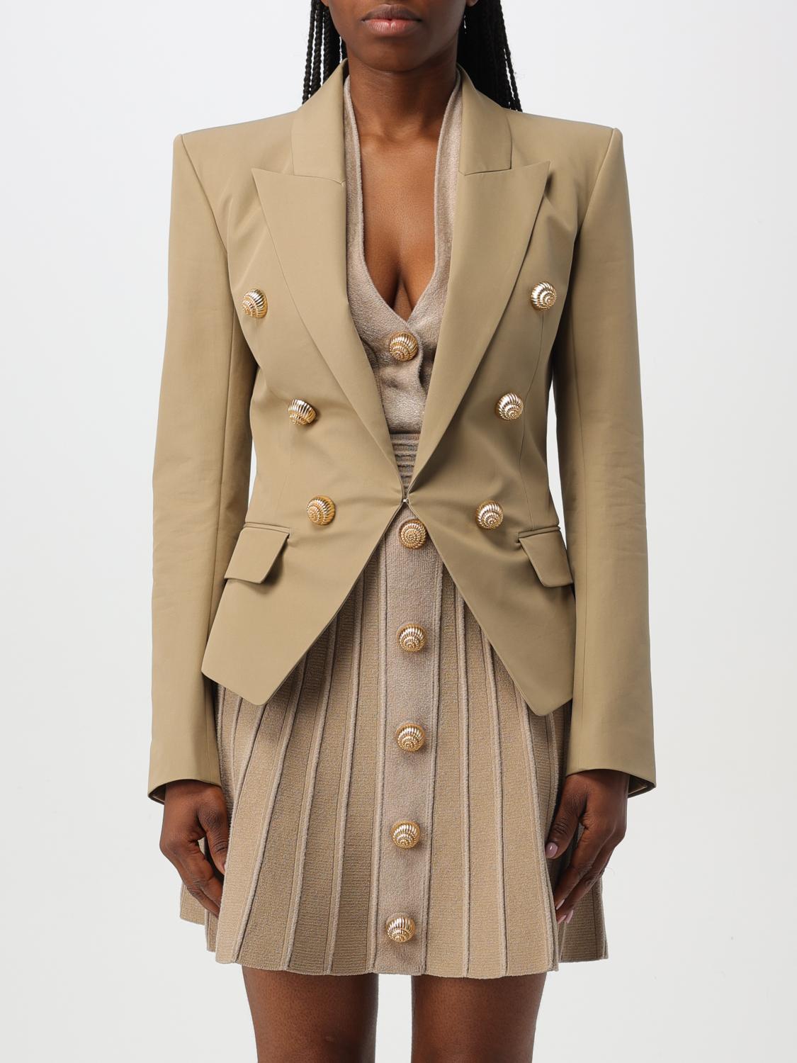 Shop Balmain Blazer  Woman Color Beige