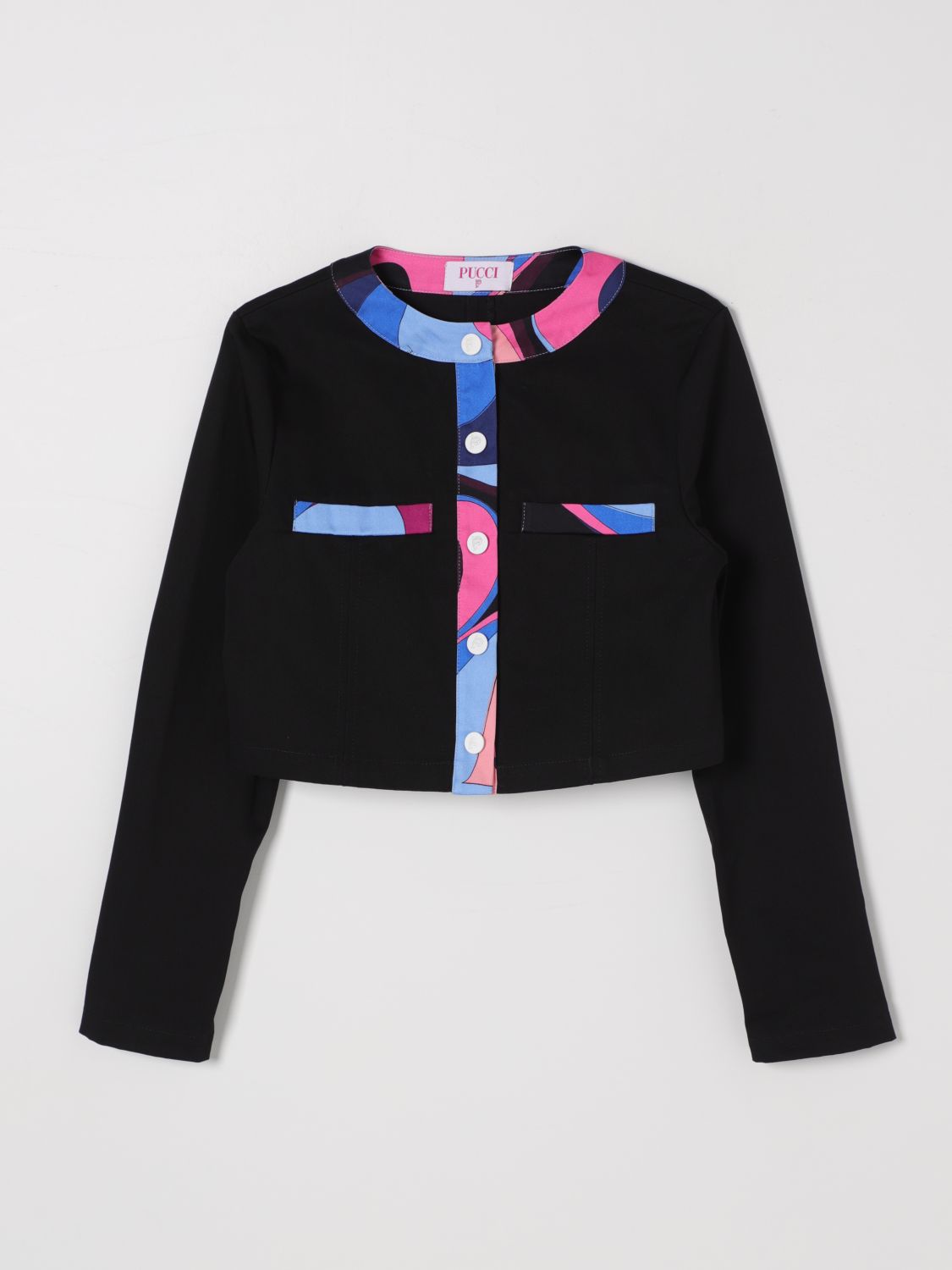 Shop Pucci Jacket  Kids Color Black In Schwarz