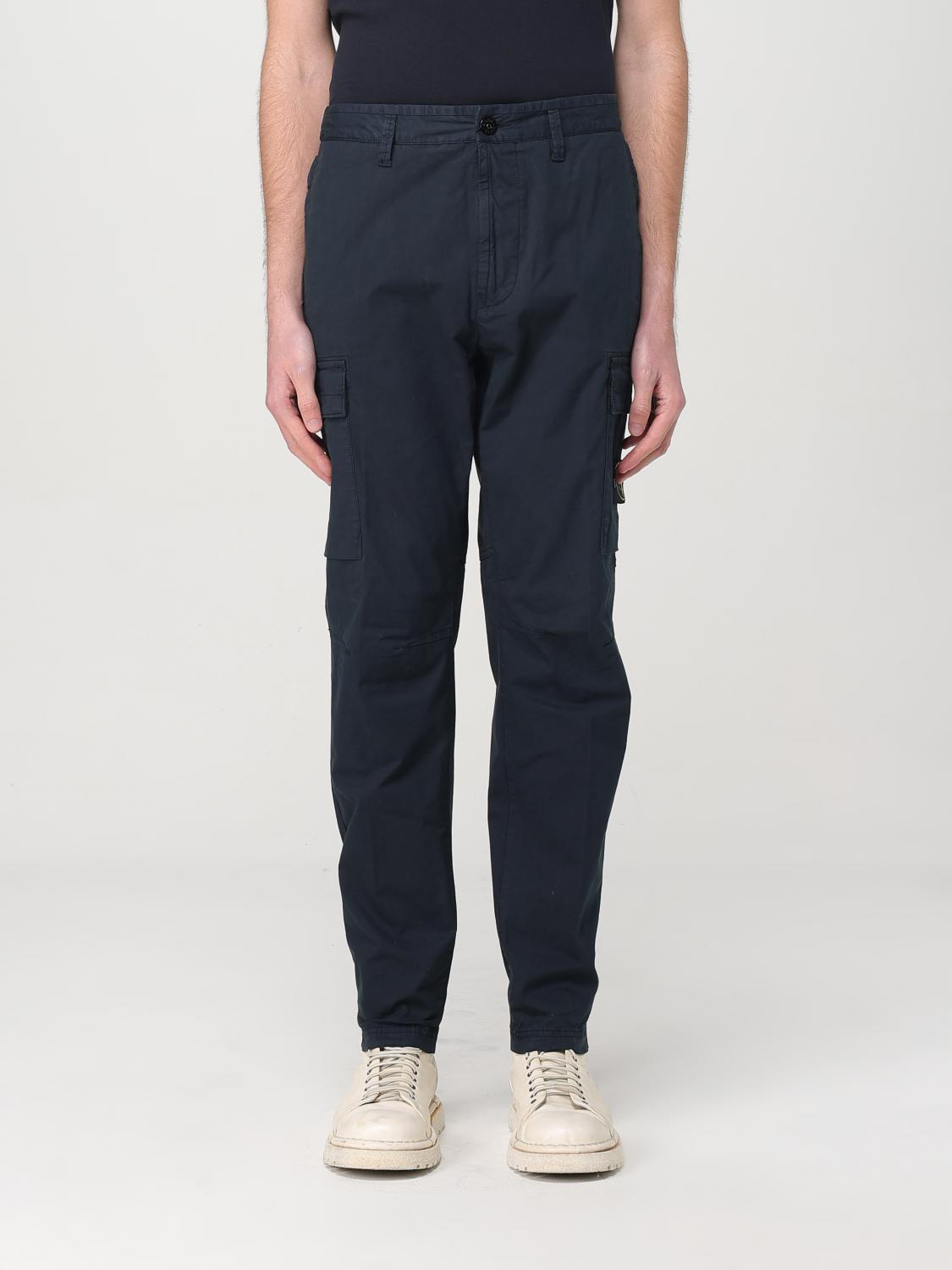 Stone Island Men Compass Patch Cargo Pants In Black