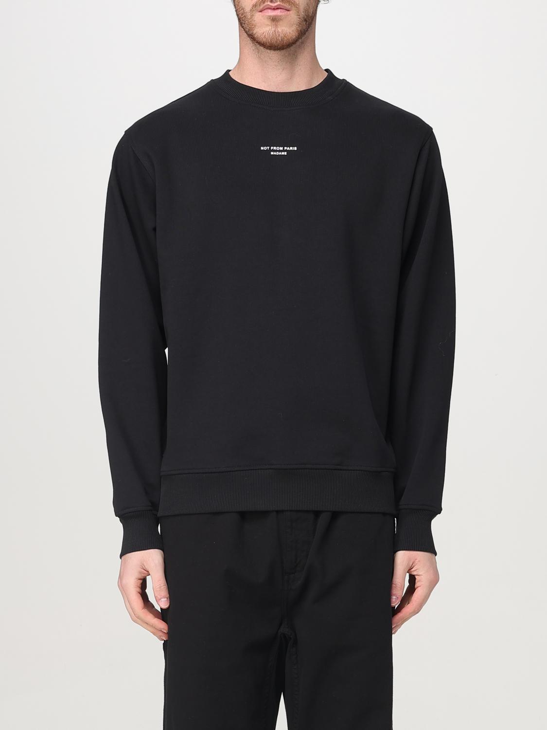 Drôle De Monsieur 'le Slogan Classique' Black Crewneck Sweatshirt With Contrasting Print In Black