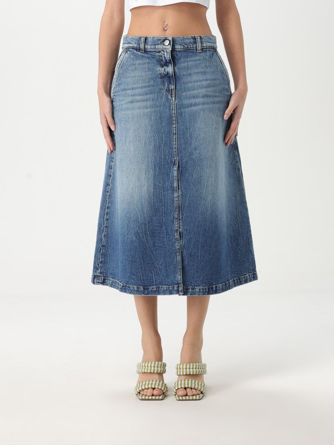 Shop Twinset Actitude Skirt Woman Color Denim