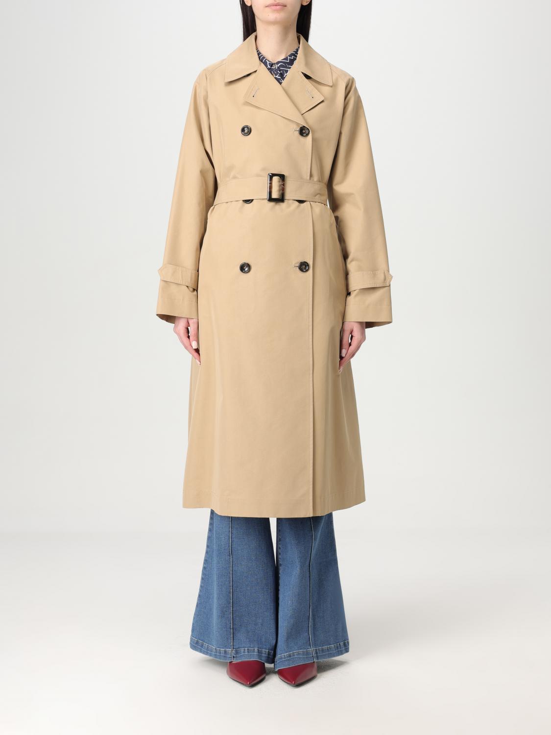 Liu •jo Trench Coat Liu Jo Woman Color Beige In Beige