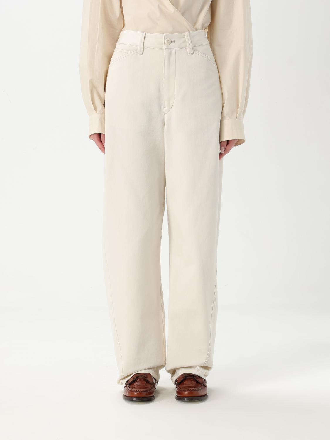 Lemaire LEMAIRE Pants Woman color White　LEMAIRE パンツ ウーマン カラー ホワイト
