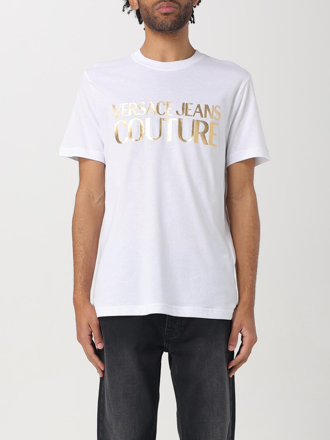 VERSACE JEANS COUTURE T-Shirt Men color White　VERSACE JEANS COUTURE Tシャツ メンズ カラー ホワイト VERSACE