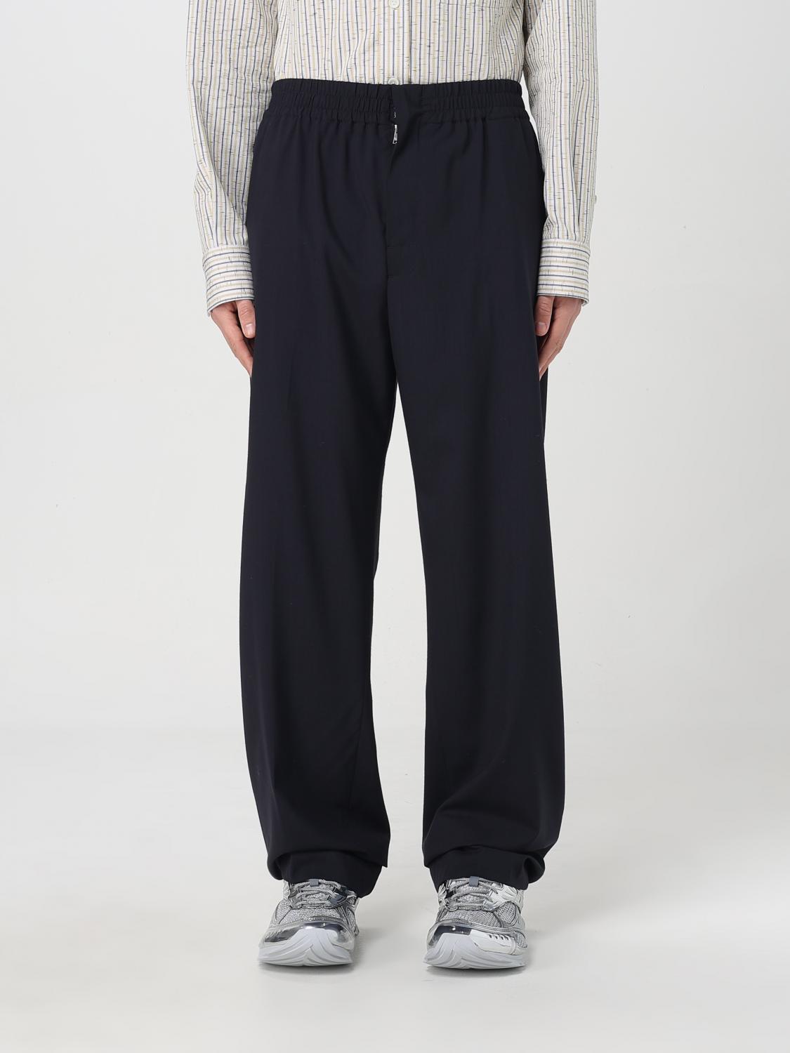 Bottega Veneta Wool Trousers Featuring Button Accents In Blue
