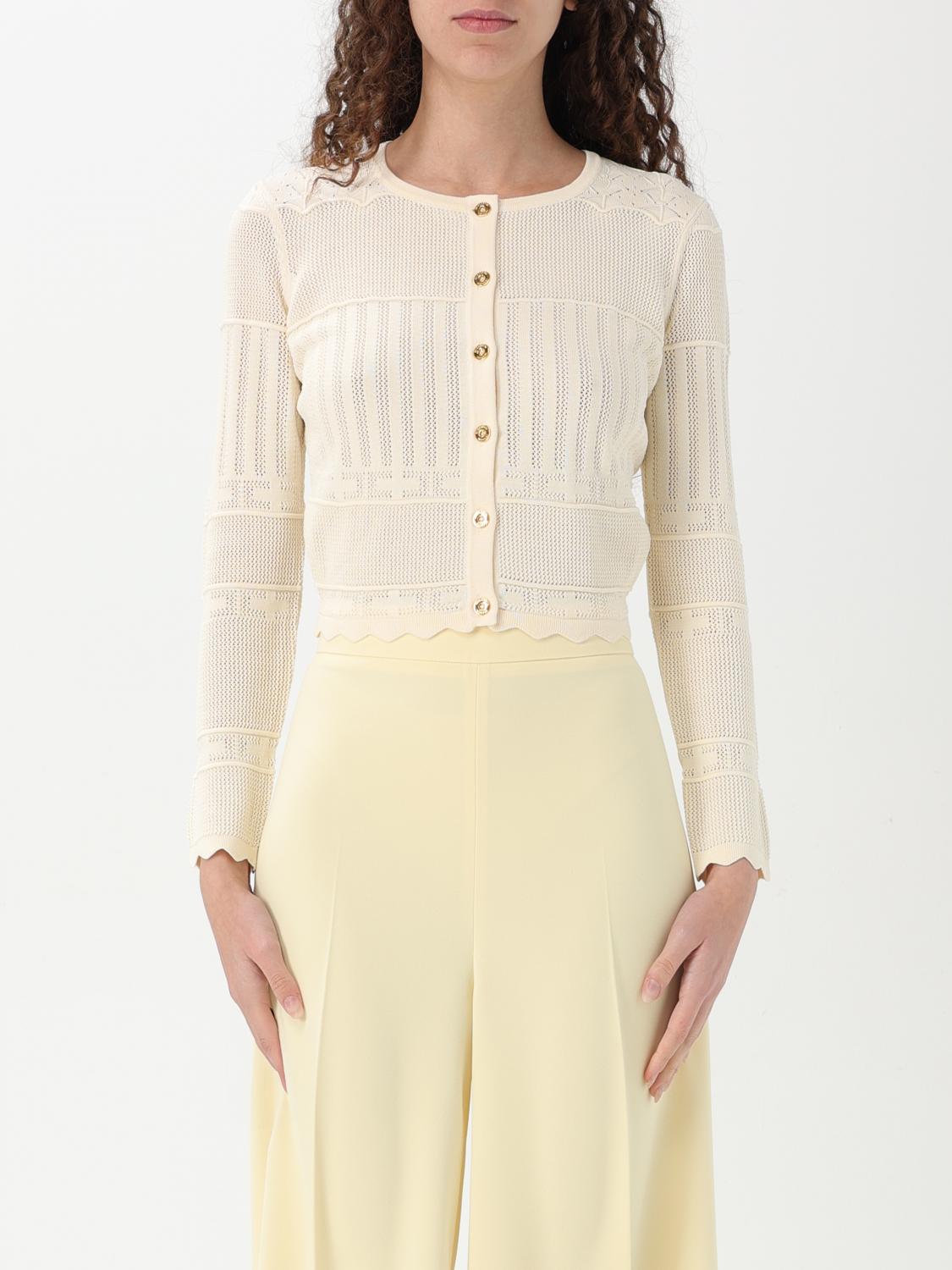 Shop Elisabetta Franchi Cardigan Woman Color Butter