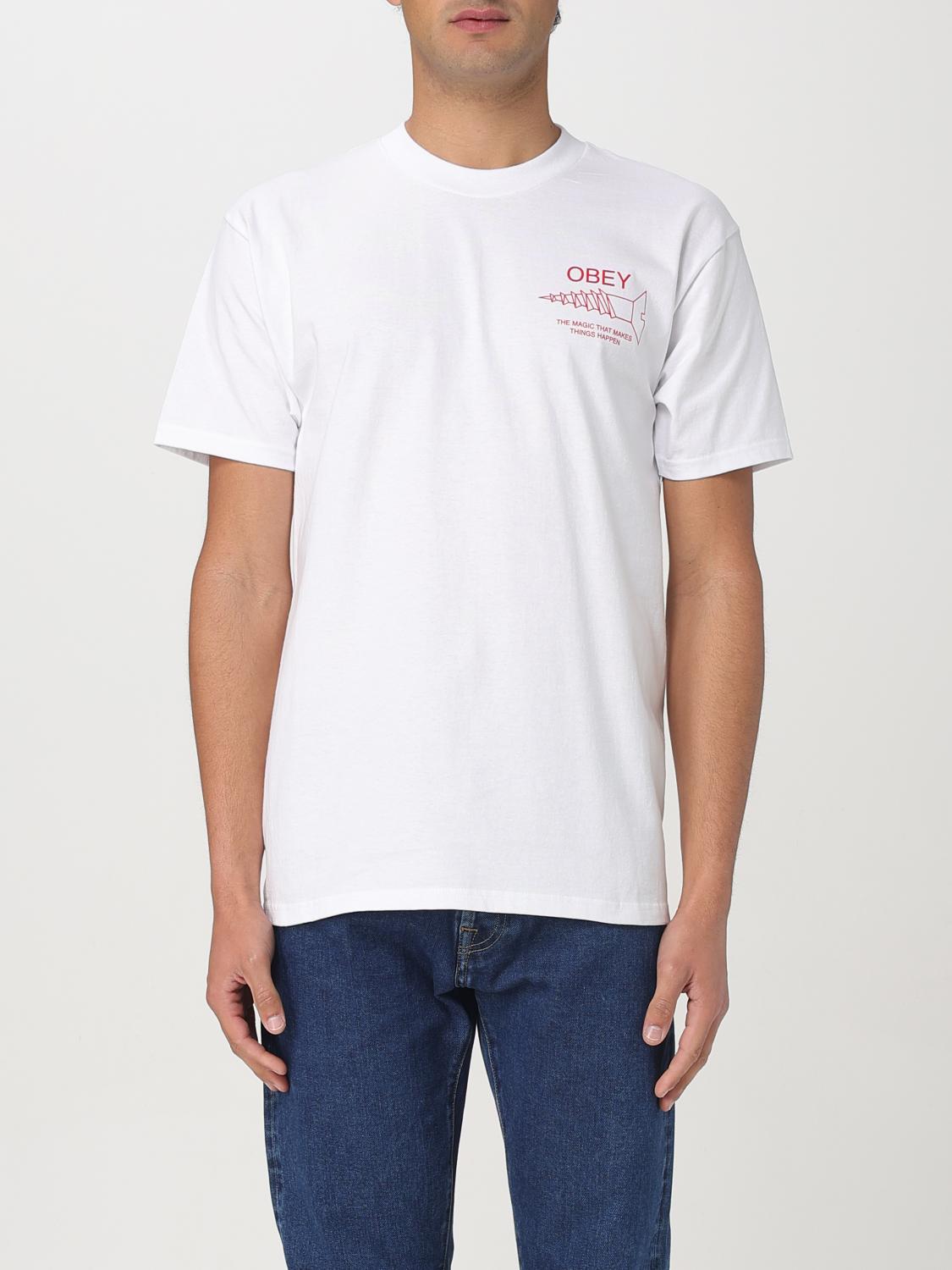 Shop Obey T-shirt  Men Color White