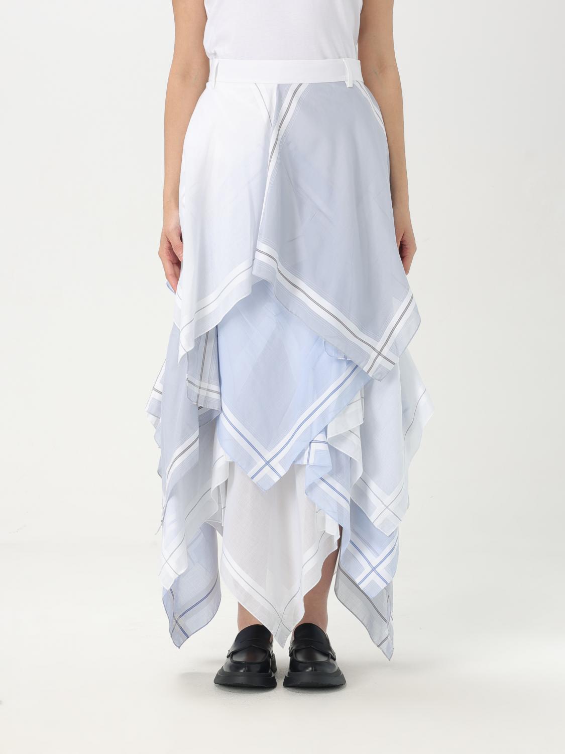 Moschino Poplin Skirt Handkerchief In Hellblau
