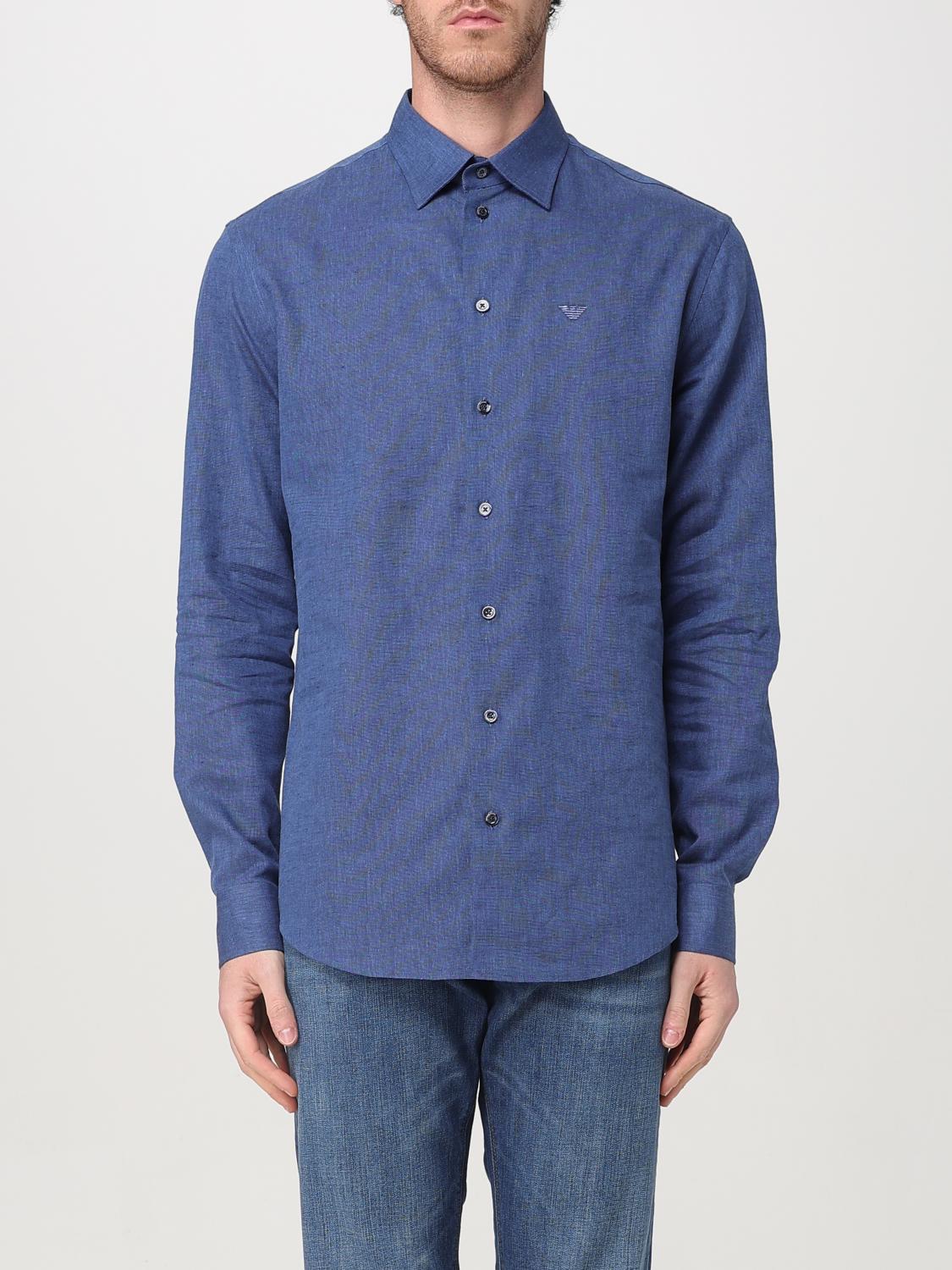 Emporio Armani Shirt  Men Color Blue In Blue