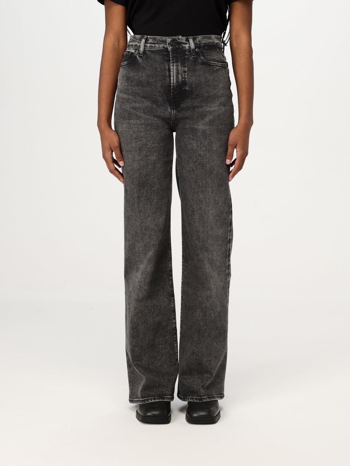 Shop 7 For All Mankind Jeans Woman Color Black