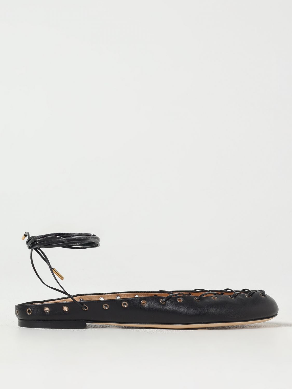 Chloé Ghillies Leather Ballet Flats In Black
