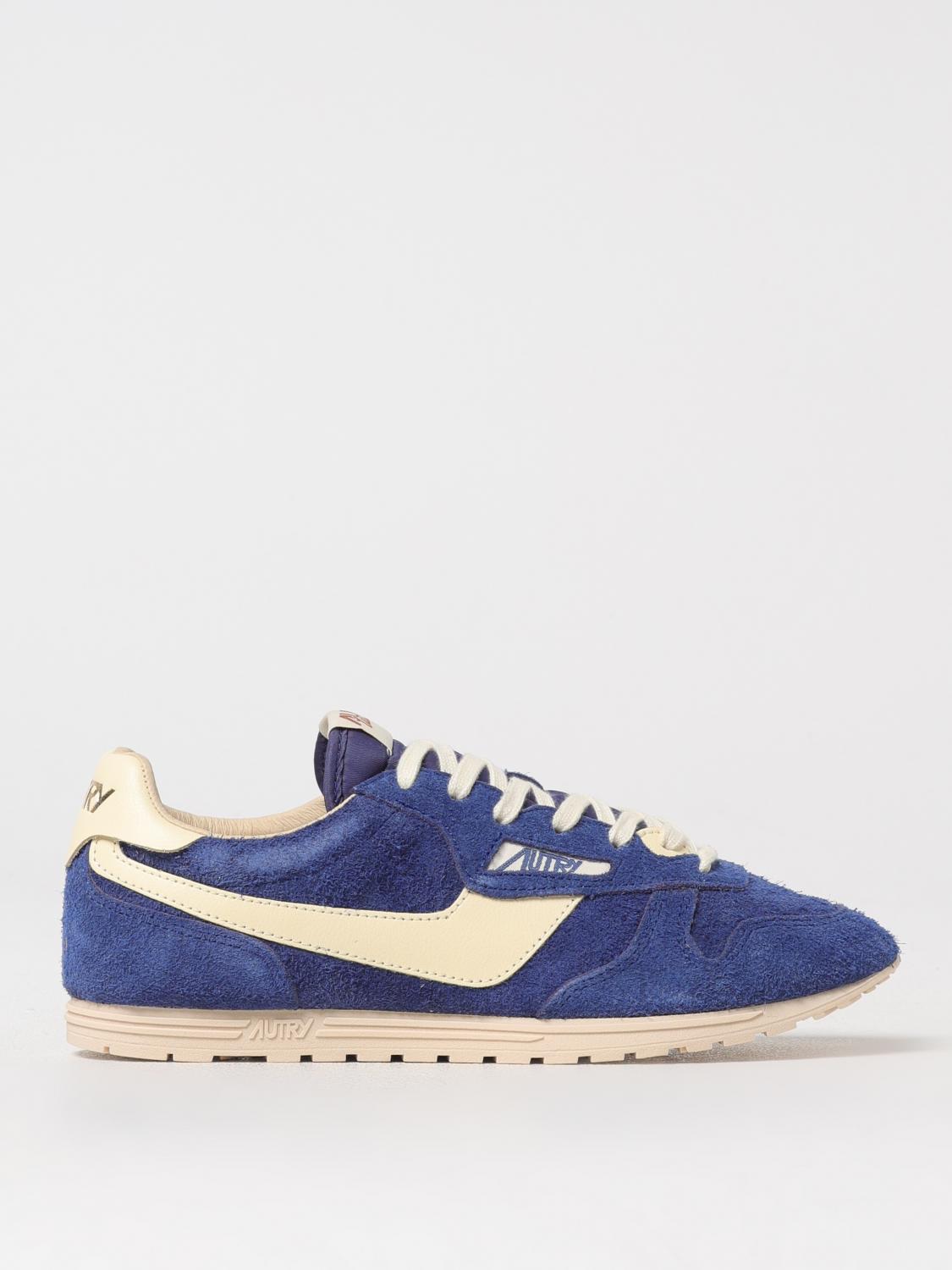 Autry Suede And Leather High Top Sneakers In Blue
