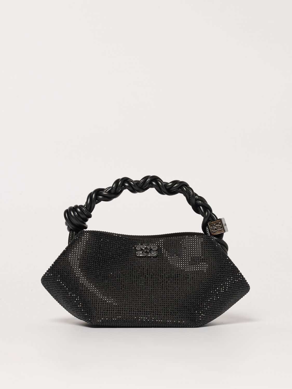 Ganni Bou Bag Mini Shoulder Bag In Black Polyester In Black