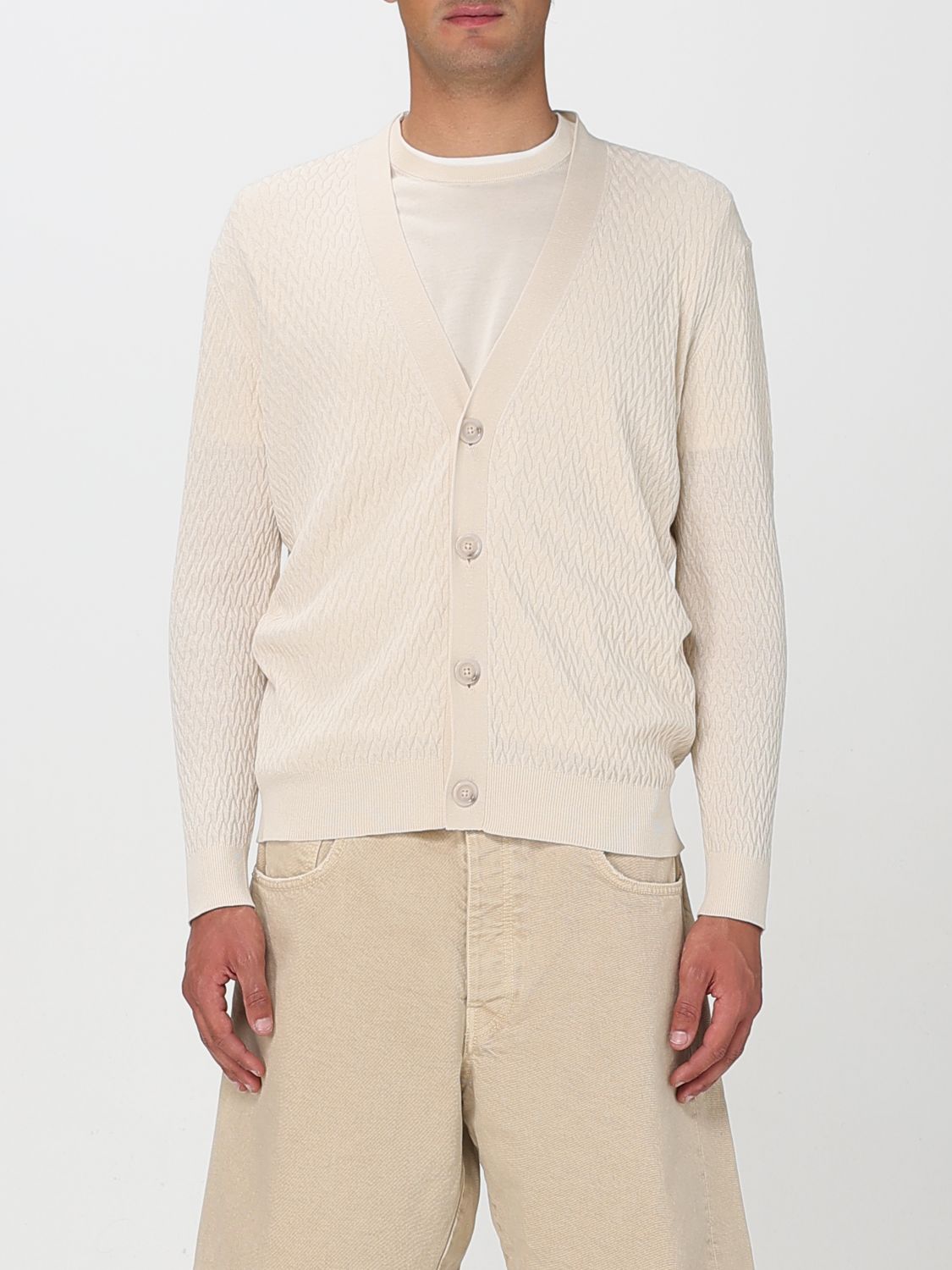 Shop Paolo Pecora Cardigan Men Color White