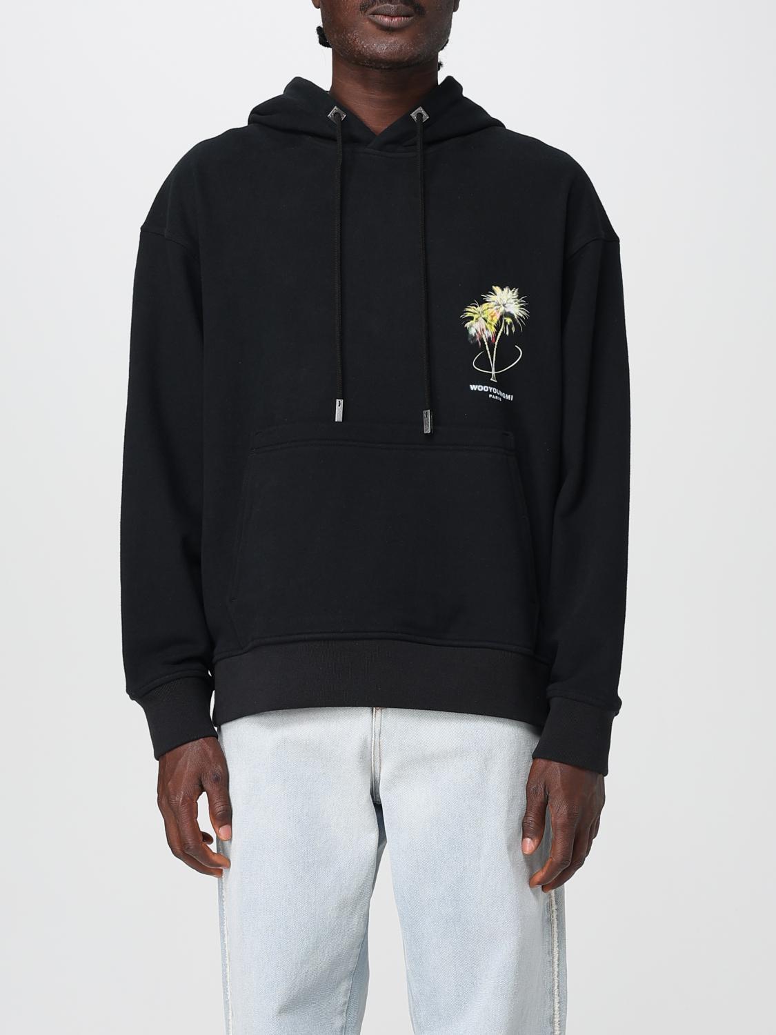 Wooyoungmi Graphic Print Hooded Sweatshirt With Pouch Pocket