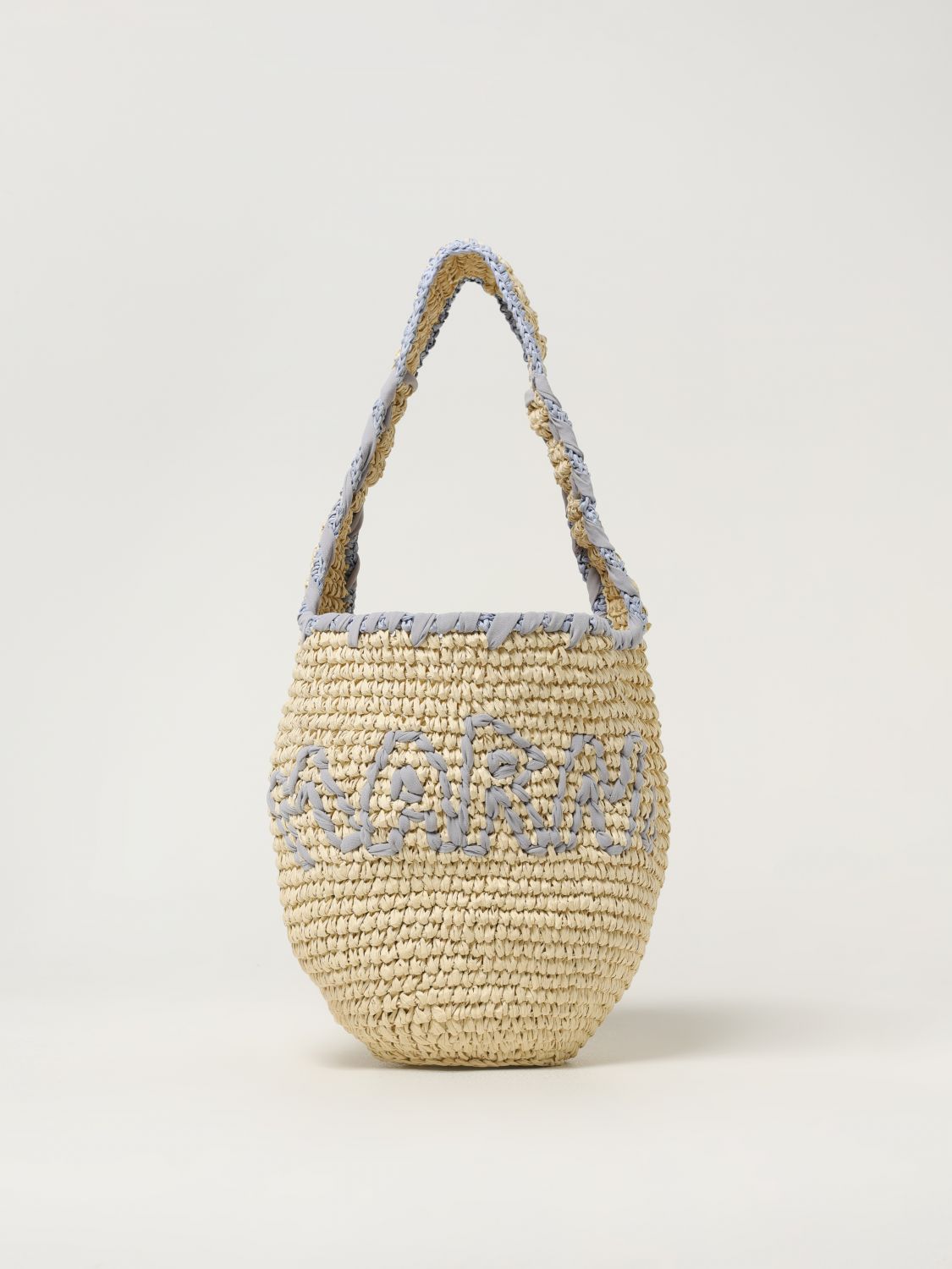 Marni Borsa Shopping In Rafia  Donna In Blue
