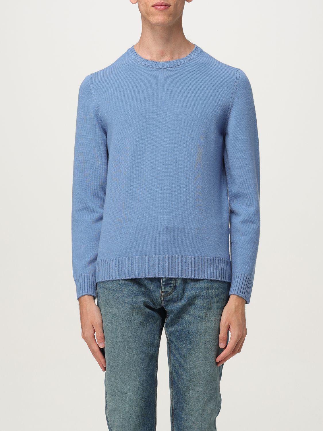 Drumohr Light Blue Crewneck Sweater In Blue