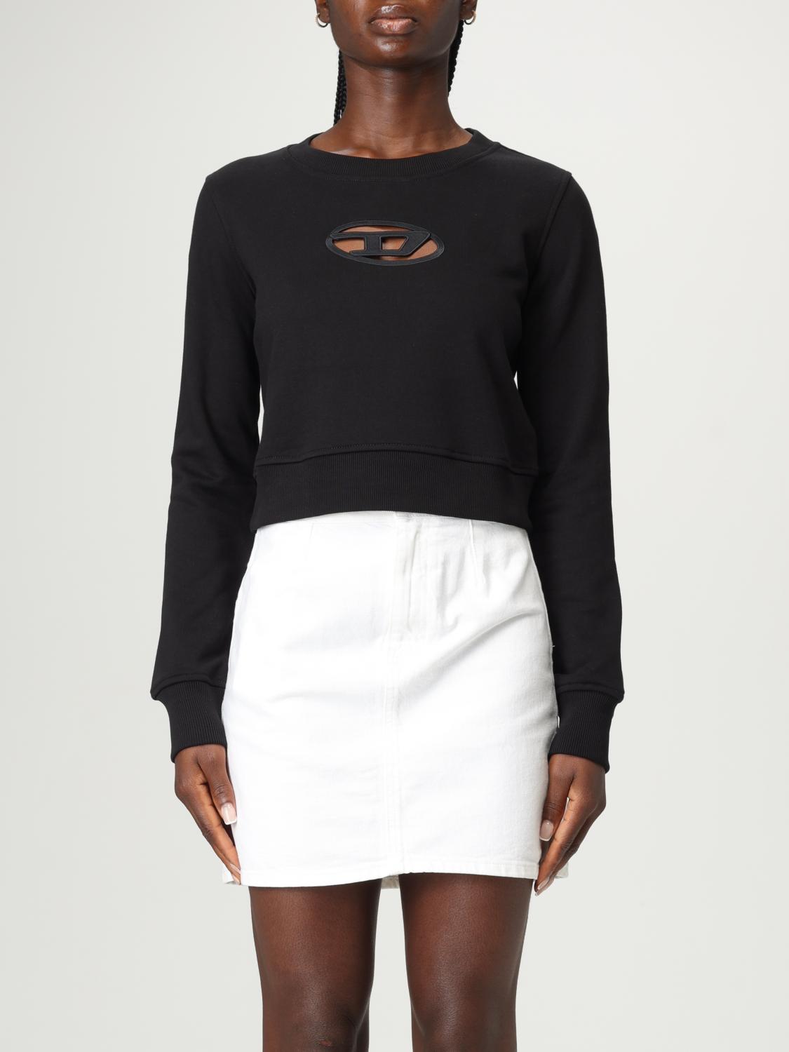 Diesel Cropped Sweatshirt With Distinctive Logo Detail In Black