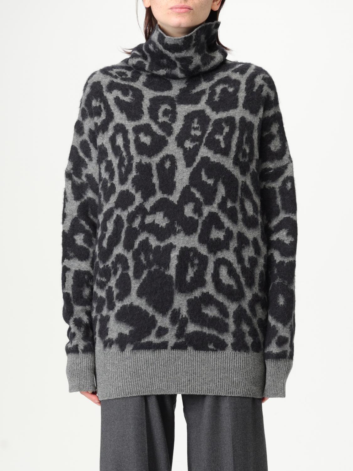 Stella Mccartney Leopard Print Turtleneck Wool Sweater In Multi