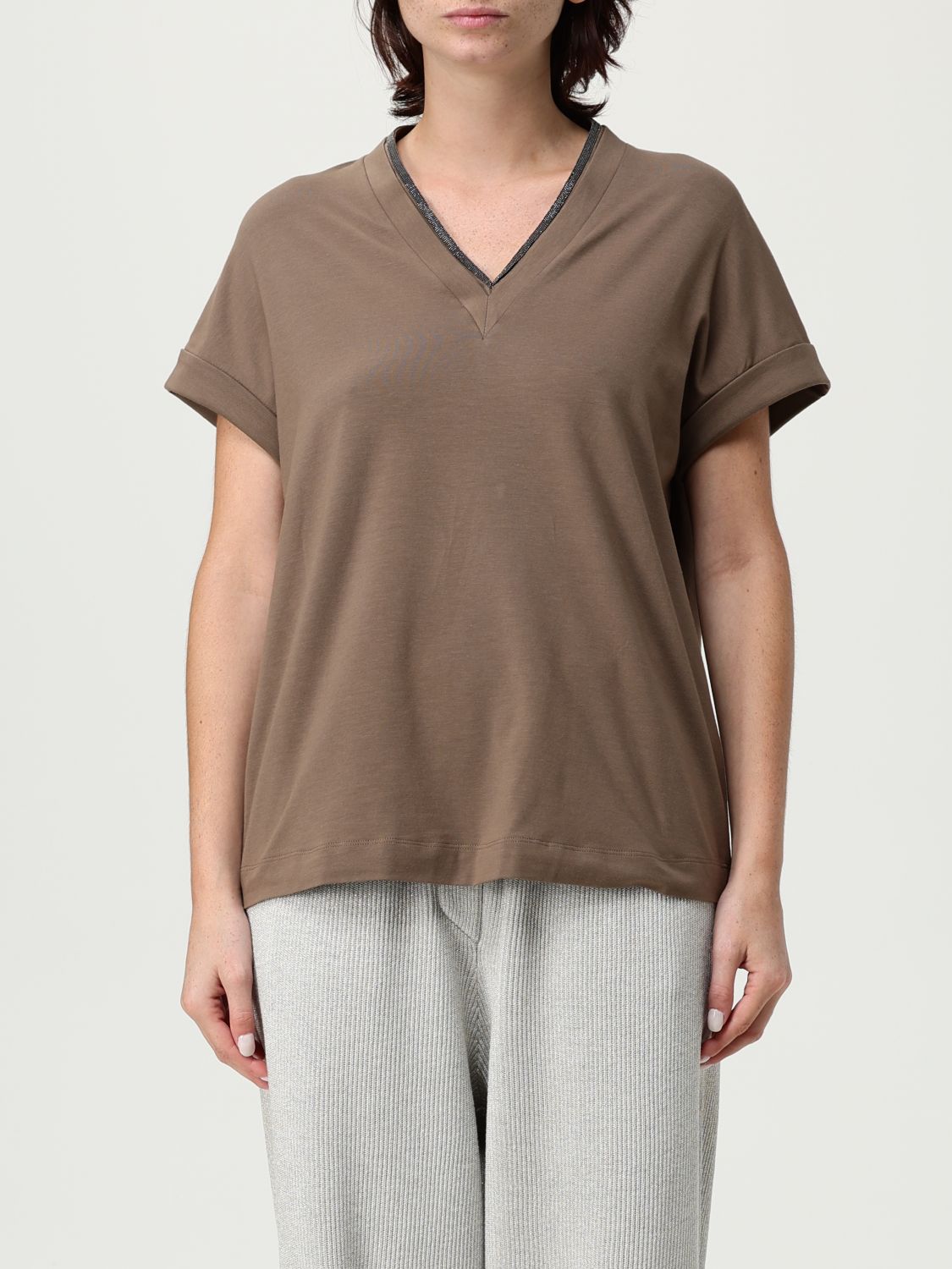 Brunello Cucinelli T-shirt  Woman Color Brown
