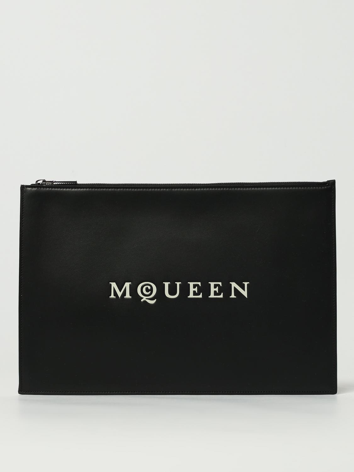 Alexander Mcqueen Men Pouch With Logo In Black