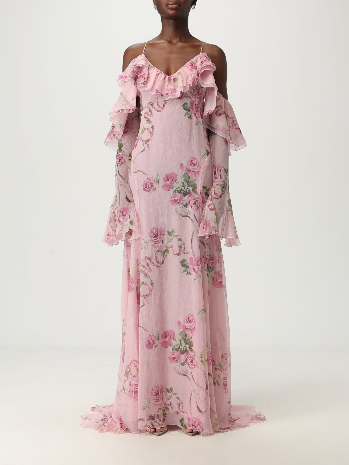 Blumarine Pink Midi Dress In Pink
