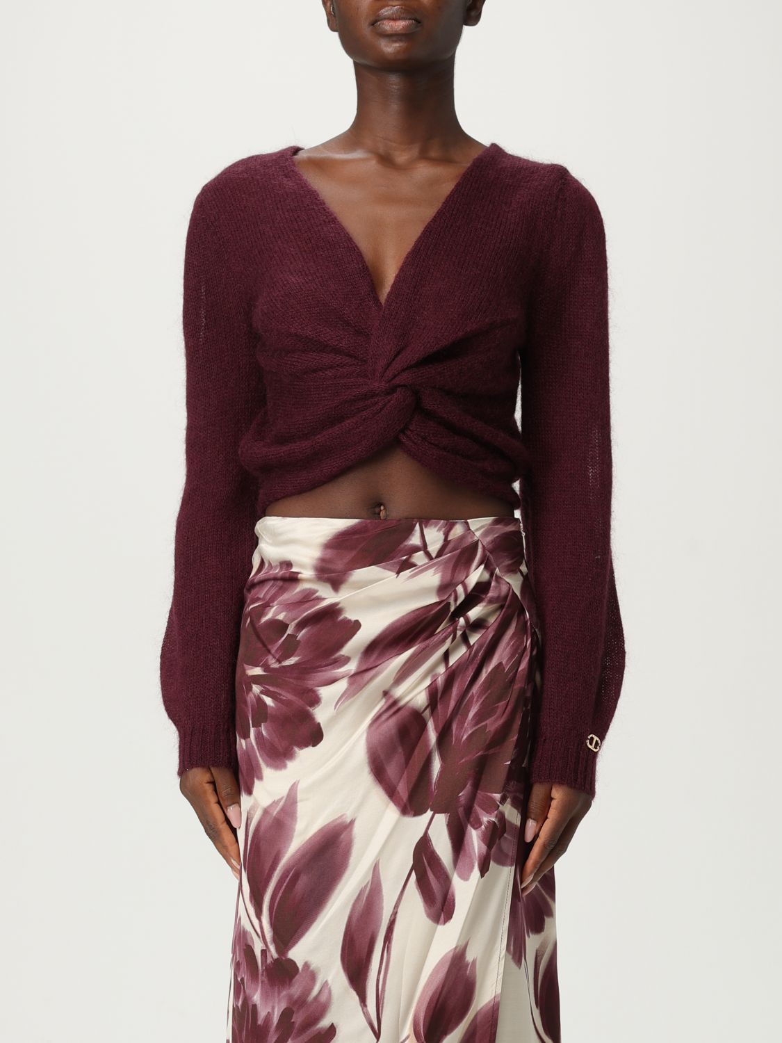 Twinset Maglia In Burgundy