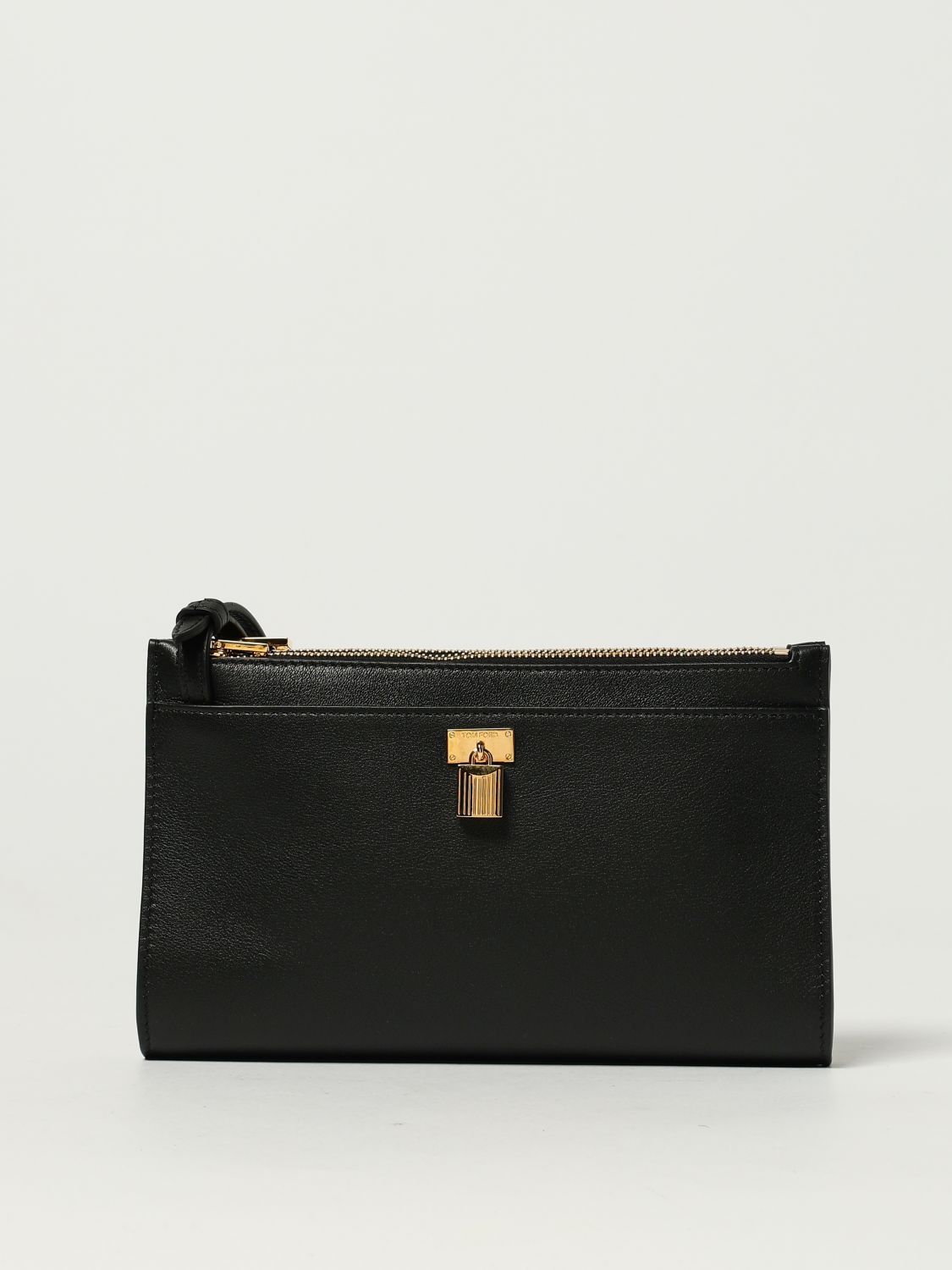 Tom Ford Rectangular Shape Gold-tone Hardware Padlock Mini Bag In Black