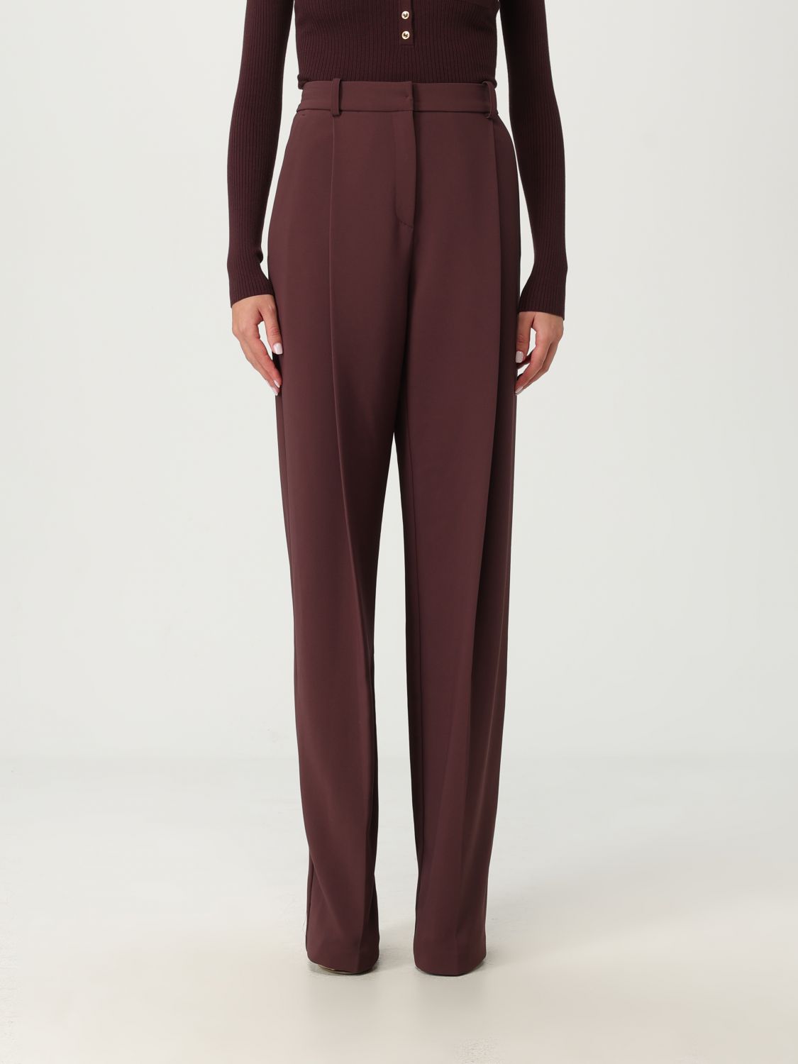 Elisabetta Franchi Pants  Woman Color Wine In Brown