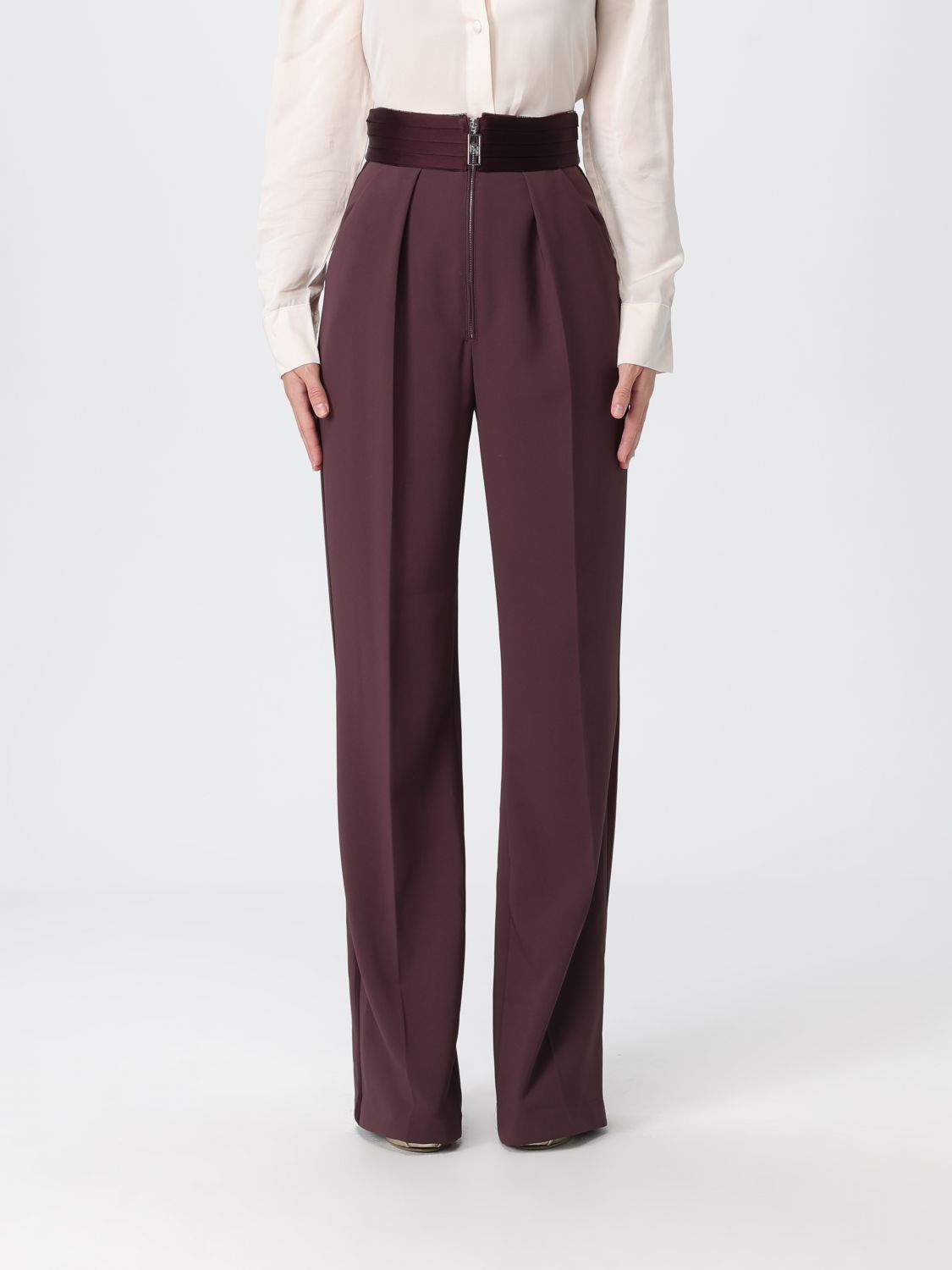 Elisabetta Franchi Pants  Woman Color Wine In Burgundy