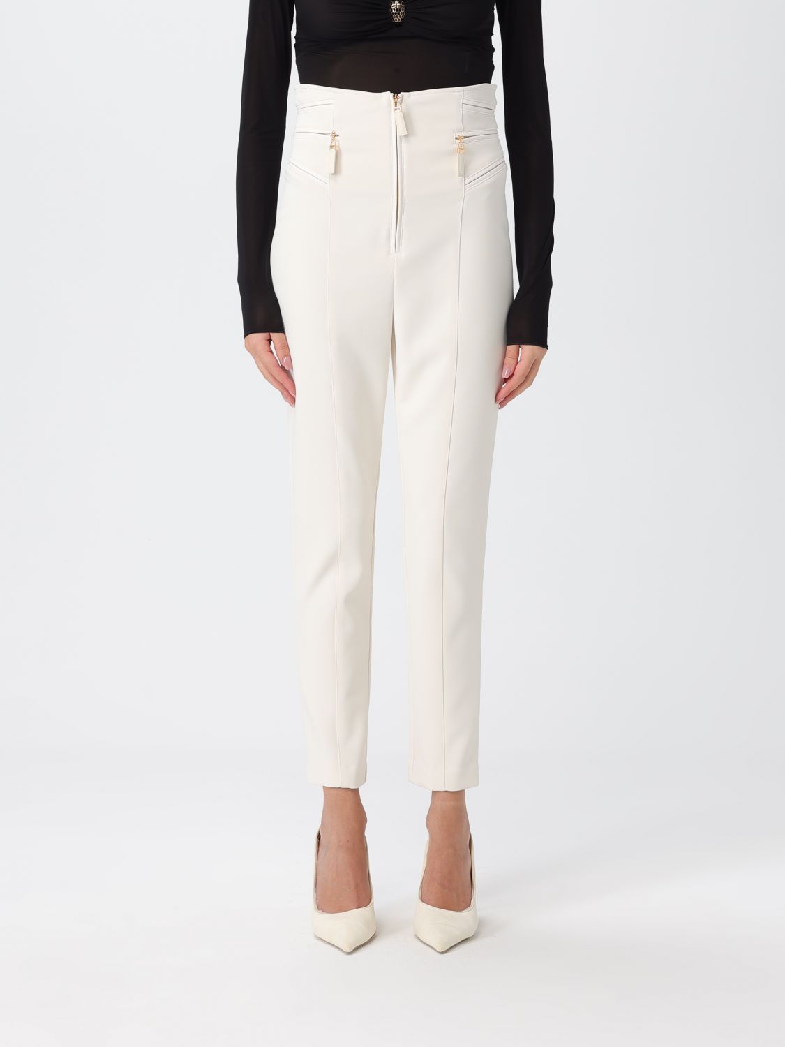 Elisabetta Franchi Pants Woman Color White In White