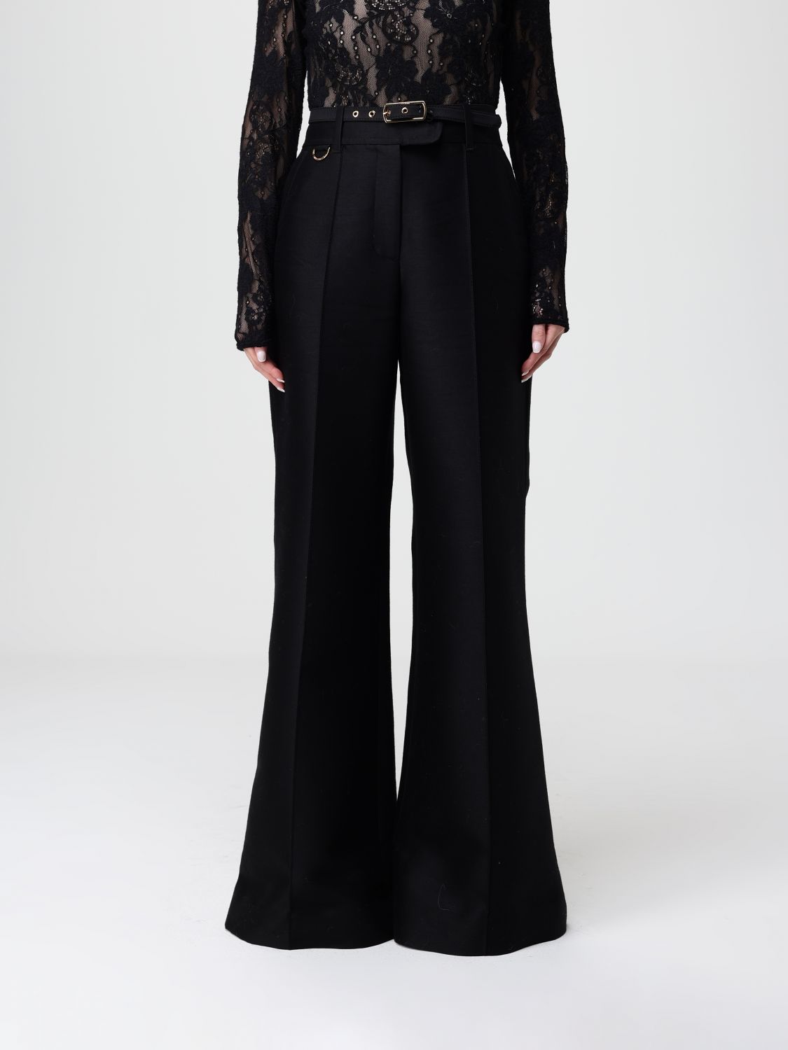 Zimmermann Hypnotic Flare Trousers With Removable Belt In Black